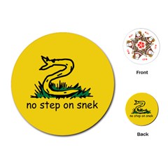 No Step On Snek Gadsden Flag Meme Parody Playing Cards (round) by snek