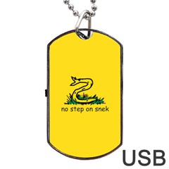 No Step On Snek Gadsden Flag Meme Parody Dog Tag USB Flash (One Side)