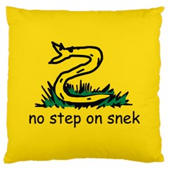 No Step On Snek Gadsden Flag Meme Parody Large Cushion Case (two Sides) by snek