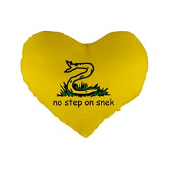 No Step On Snek Gadsden Flag Meme Parody Standard 16  Premium Heart Shape Cushions