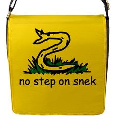 No Step On Snek Gadsden Flag Meme Parody Flap Closure Messenger Bag (S)