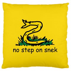 No Step On Snek Gadsden Flag Meme Parody Large Flano Cushion Case (Two Sides)