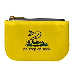 No Step On Snek Gadsden Flag Meme Parody Large Coin Purse