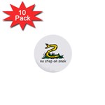 No Step On Snek Gadsden Flag Meme Parody on white background 1  Mini Buttons (10 pack)  Front