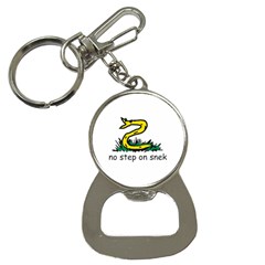 No Step On Snek Gadsden Flag Meme Parody On White Background Bottle Opener Key Chains by snek