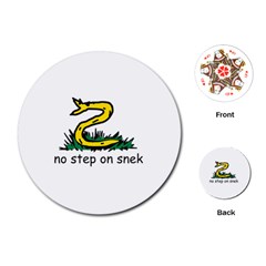 No Step On Snek Gadsden Flag Meme Parody On White Background Playing Cards (round) by snek