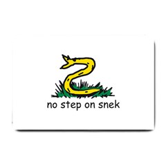 No Step On Snek Gadsden Flag Meme Parody On White Background Small Doormat  by snek