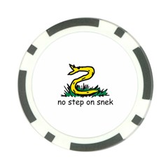 No Step On Snek Gadsden Flag Meme Parody On White Background Poker Chip Card Guard by snek