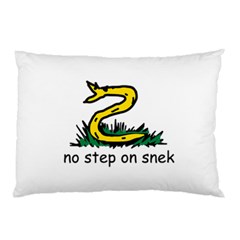 No Step On Snek Gadsden Flag Meme Parody On White Background Pillow Case by snek