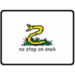 No Step On Snek Gadsden Flag Meme Parody on white background Fleece Blanket (Large)  80 x60  Blanket Front