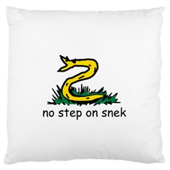 No Step On Snek Gadsden Flag Meme Parody Large Flano Cushion Case (one Side) by snek