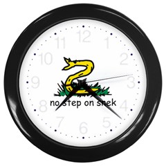 No Step On Snek Gadsden Flag Meme Parody Wall Clock (black) by snek