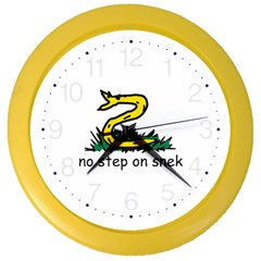 No Step On Snek Gadsden Flag Meme Parody Color Wall Clock by snek