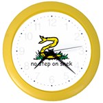 No Step On Snek Gadsden Flag Meme Parody Color Wall Clock Front