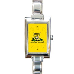 No Step On Snek Gadsden Flag Meme Parody Rectangle Italian Charm Watch by snek