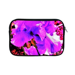 Abstract Ultra Violet Purple Iris On Red And Pink Apple Ipad Mini Zipper Cases by myrubiogarden