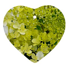 Elegant Chartreuse Green Limelight Hydrangea Macro Heart Ornament (two Sides)