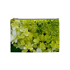 Elegant Chartreuse Green Limelight Hydrangea Macro Cosmetic Bag (medium) by myrubiogarden