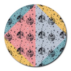 Abstract Christmas Balls Pattern Round Mousepads