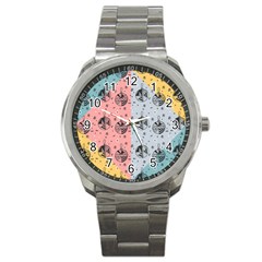 Abstract Christmas Balls Pattern Sport Metal Watch by Mariart