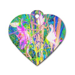 Abstract Oriental Lilies In My Rubio Garden Dog Tag Heart (one Side) by myrubiogarden