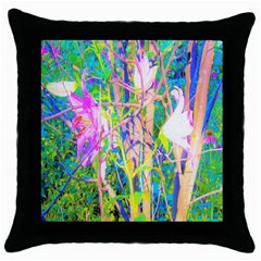 Abstract Oriental Lilies In My Rubio Garden Throw Pillow Case (black) by myrubiogarden