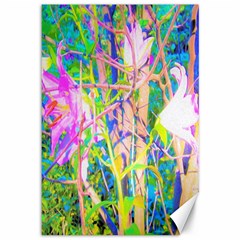 Abstract Oriental Lilies In My Rubio Garden Canvas 12  X 18  by myrubiogarden