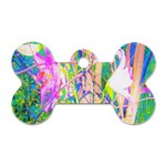 Abstract Oriental Lilies In My Rubio Garden Dog Tag Bone (Two Sides) Front