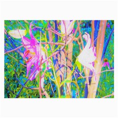 Abstract Oriental Lilies In My Rubio Garden Large Glasses Cloth (2-side) by myrubiogarden