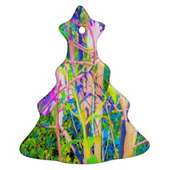 Abstract Oriental Lilies In My Rubio Garden Christmas Tree Ornament (two Sides) by myrubiogarden