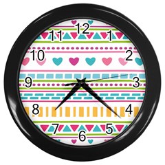 Geometry Line Shape Pattern Wall Clock (black) by Alisyart