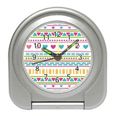 Geometry Line Shape Pattern Travel Alarm Clock by Alisyart