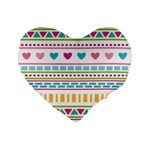 Geometry Line Shape Pattern Standard 16  Premium Flano Heart Shape Cushions Front