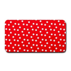 Christmas Pattern White Stars Red Medium Bar Mats by Mariart