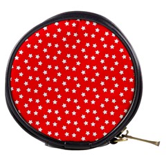 Christmas Pattern White Stars Red Mini Makeup Bag