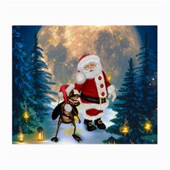 Merry Christmas, Santa Claus With Funny Cockroach In The Night Small Glasses Cloth (2-side) by FantasyWorld7