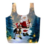 Merry Christmas, Santa Claus With Funny Cockroach In The Night Full Print Recycle Bag (L) Front