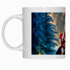 Merry Christmas, Santa Claus With Funny Cockroach In The Night White Mugs by FantasyWorld7