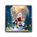 Merry Christmas, Santa Claus With Funny Cockroach In The Night Memory Card Reader (Square 5 Slot) Front