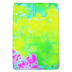 Fluorescent Yellow And Pink Abstract Garden Foliage Removable Flap Cover (s) by myrubiogarden