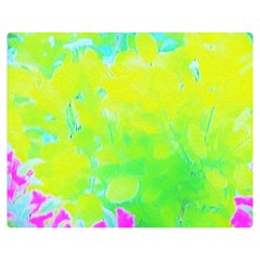 Fluorescent Yellow And Pink Abstract Garden Foliage Double Sided Flano Blanket (medium)  by myrubiogarden