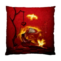 Wonderful Fairy Of The Fire With Fire Birds Standard Cushion Case (two Sides) by FantasyWorld7