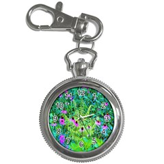 Purple Coneflower Garden With Tiger Eye Tree Key Chain Watches by myrubiogarden