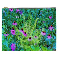 Purple Coneflower Garden With Tiger Eye Tree Cosmetic Bag (xxxl) by myrubiogarden