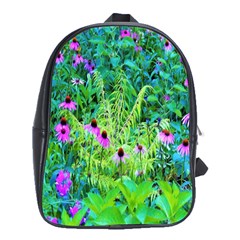 Purple Coneflower Garden With Tiger Eye Tree School Bag (xl) by myrubiogarden