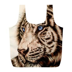 White Tiger Full Print Recycle Bag (l)