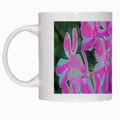 Hot Pink And White Peppermint Twist Garden Phlox White Mugs by myrubiogarden