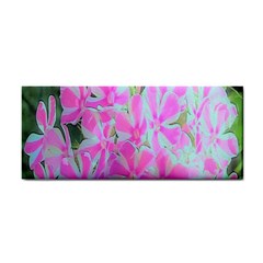 Hot Pink And White Peppermint Twist Garden Phlox Hand Towel by myrubiogarden