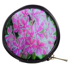 Hot Pink And White Peppermint Twist Garden Phlox Mini Makeup Bag by myrubiogarden