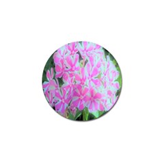 Hot Pink And White Peppermint Twist Garden Phlox Golf Ball Marker (10 Pack) by myrubiogarden